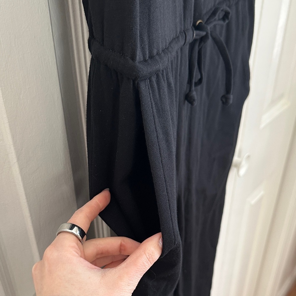 Eileen Fisher Sleeveless Drawstring Waist Jumpsuit Black Petite PP - Picture 6 of 12